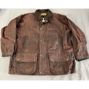 Vintage LEWIS CREEK Made Canada XL WAXED COTTON FIELD HUNTING COAT JACKET Y2K